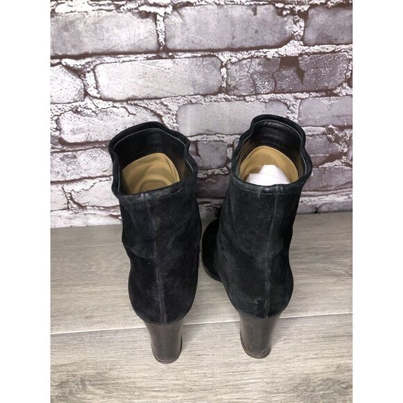 Jil Sander Black Suede Leather Pull On Heel Booties Boots Women Sz 35.5EU/5M US - Picture 5 of 16